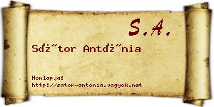 Sátor Antónia névjegykártya